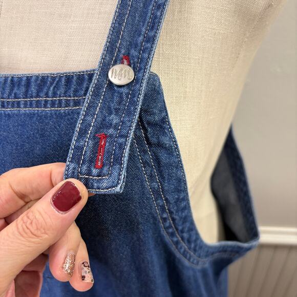 Disney Store Size XXL Denim Overall Dress Mickey Minnie Mouse Embroidered Retro - Picture 9 of 16